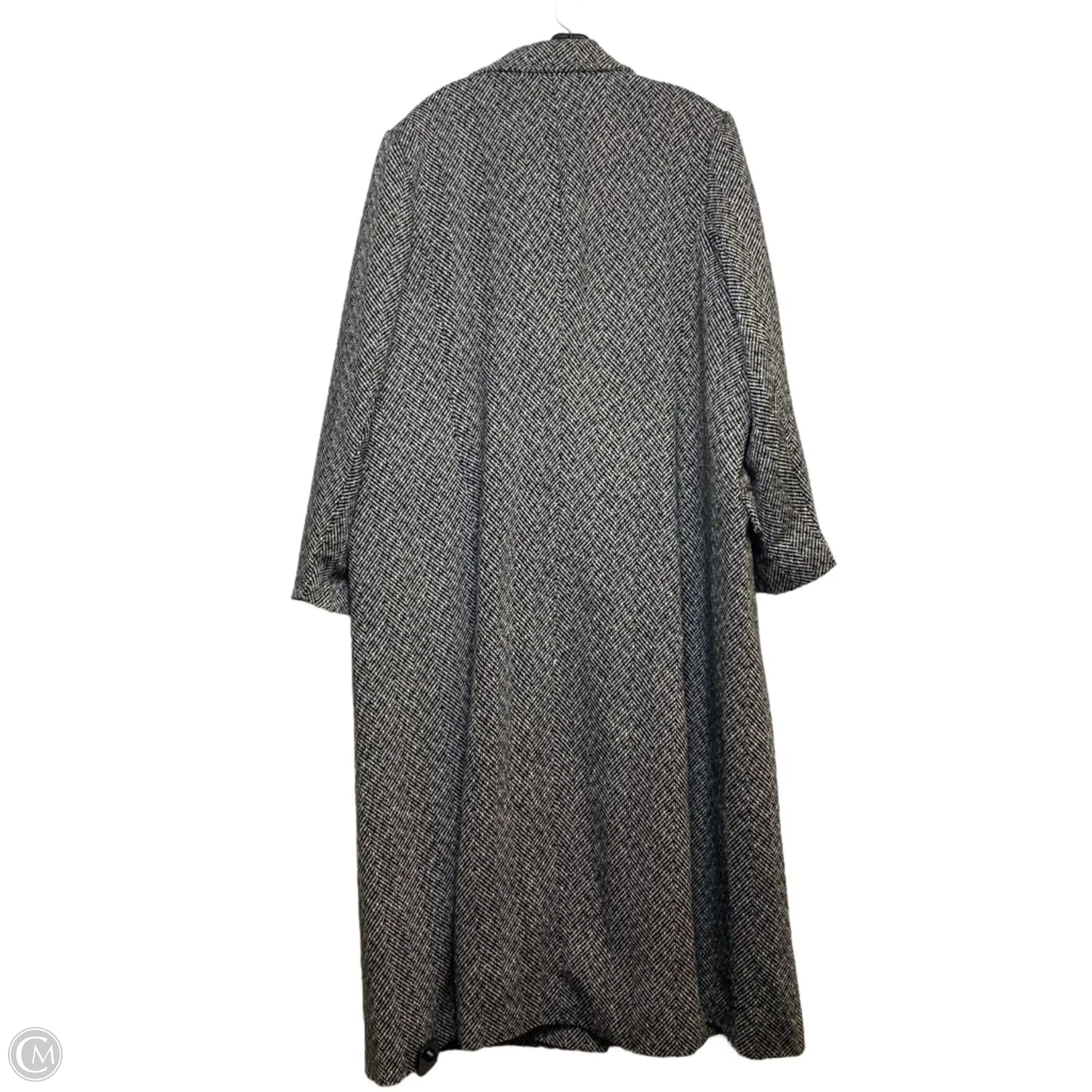 Coat Peacoat By K. JORDAN In Black & Cream, Size: 3x