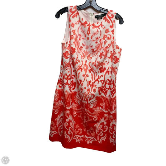 Dress Casual Short By Lauren By Ralph Lauren In Pink & White, Size: L