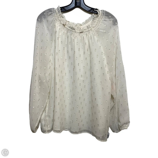 Top Long Sleeve By Talbots In White, Size: Xl