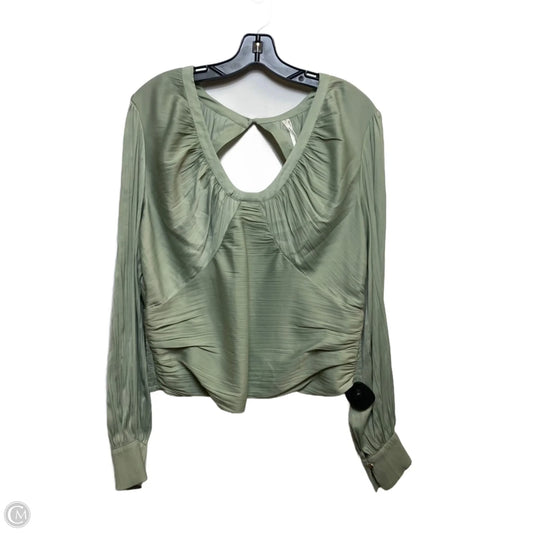 Blouse Long Sleeve By Anthropologie In Green, Size: Xl