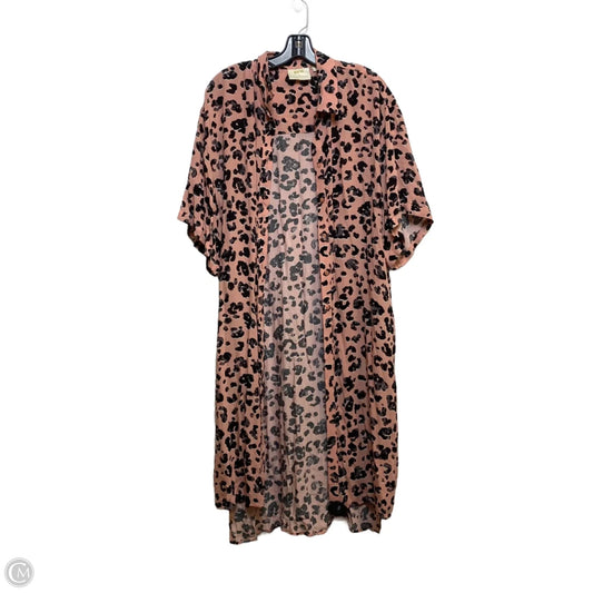 Tunic Short Sleeve By Maeve In Black & Pink, Size: L