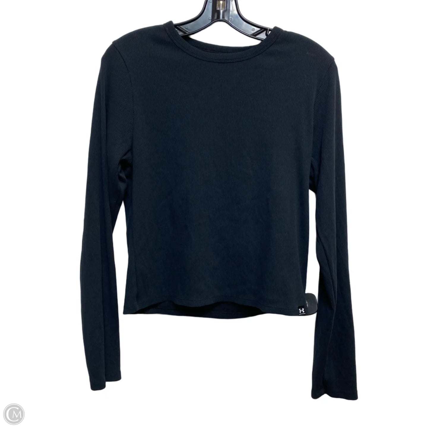 Athletic Top Long Sleeve Crewneck By Under Armour In Black, Size: Xl