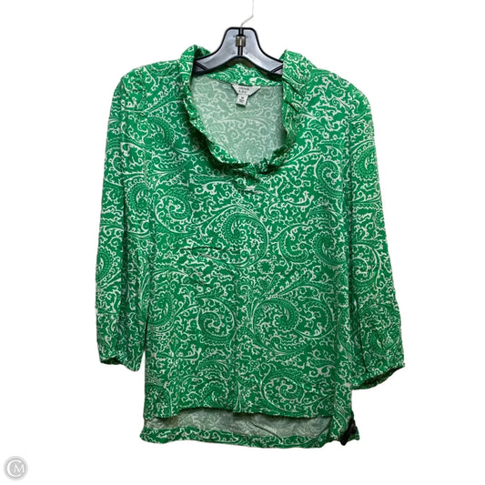 Top 3/4 Sleeve By Crown And Ivy In Green, Size: M