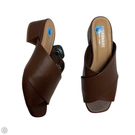 Sandals Heels Kitten By Cushionaire In Brown, Size: 6