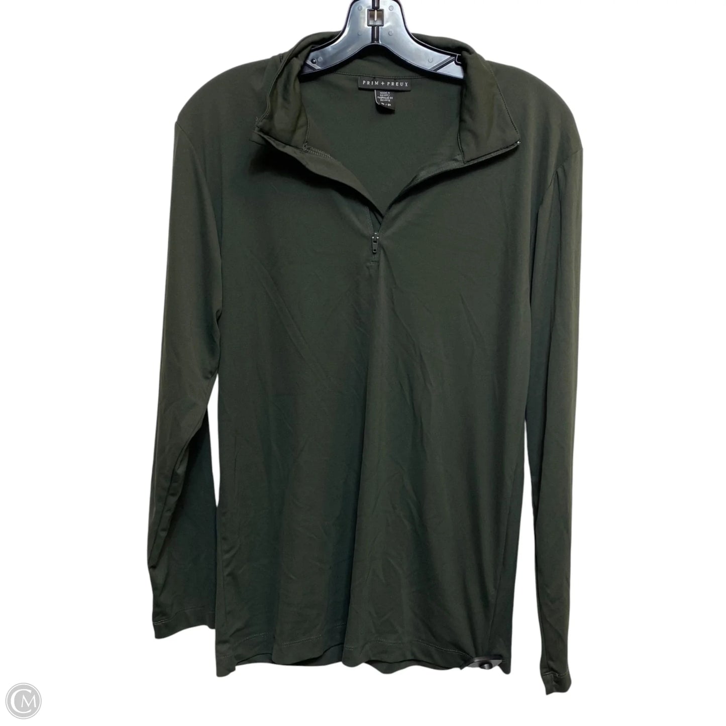 Athletic Top Long Sleeve Collar By Prim+preux In Black, Size: S