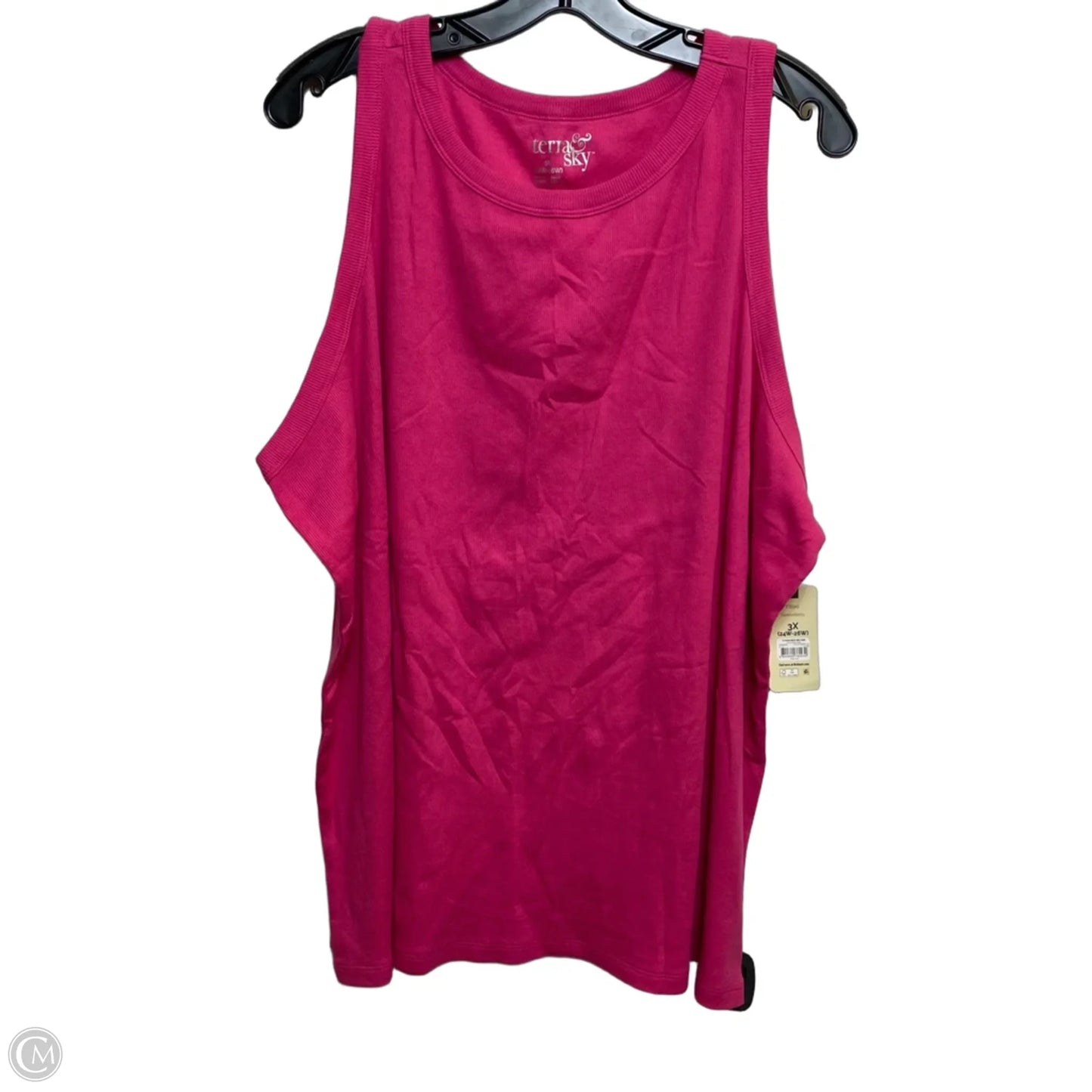 Top Sleeveless Basic By Terra & Sky In Pink, Size: 3x
