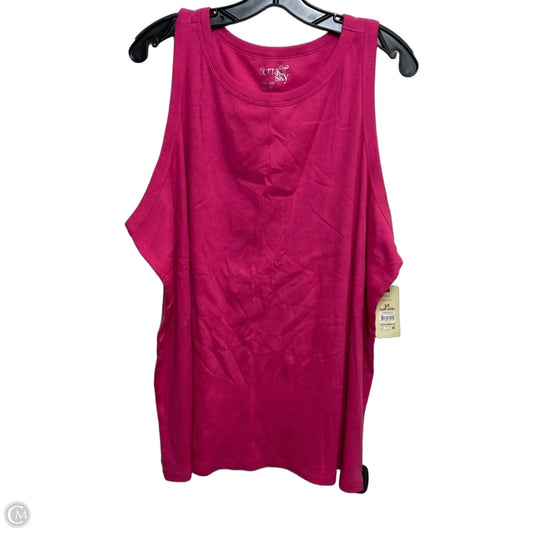 Top Sleeveless Basic By Terra & Sky In Pink, Size: 3x