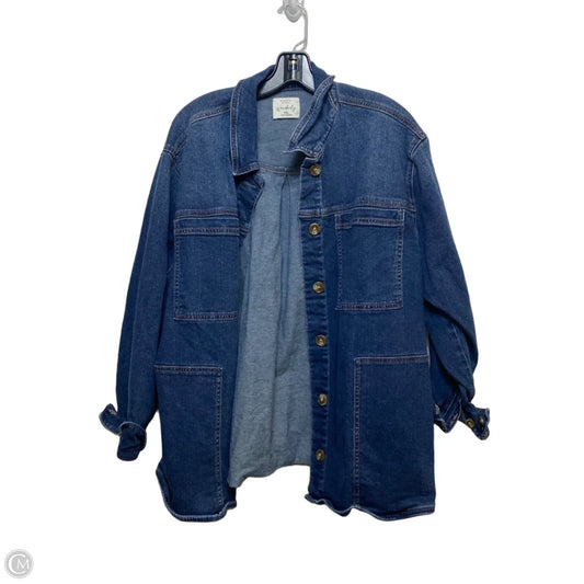 Jacket Denim By Wonderly In Blue Denim, Size: Xlp