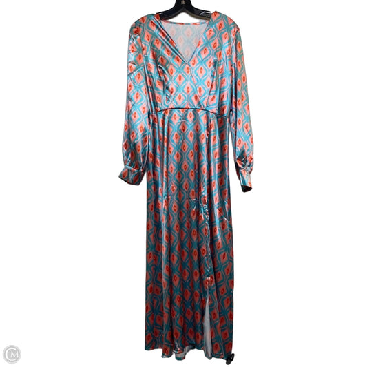 Dress Casual Maxi By Cmf In Blue & Pink, Size: M
