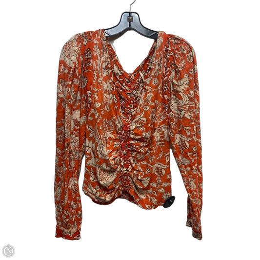 Top Long Sleeve By Free People In Orange, Size: L