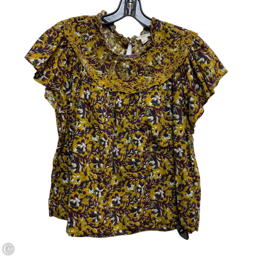 Top Sleeveless By Othilia In Purple & Yellow, Size: L