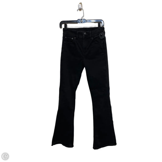 Jeans Flared By American Eagle In Black Denim, Size: 0