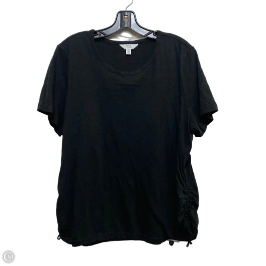 Top Short Sleeve Basic By Time And Tru In Black, Size: Xxl