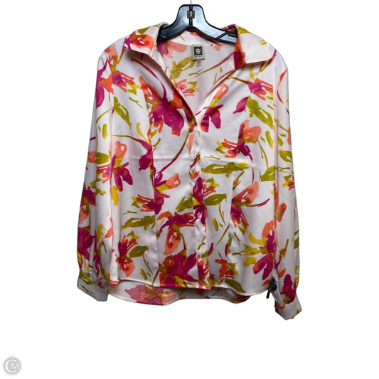 Top Long Sleeve By Anne Klein In Floral Print, Size: M