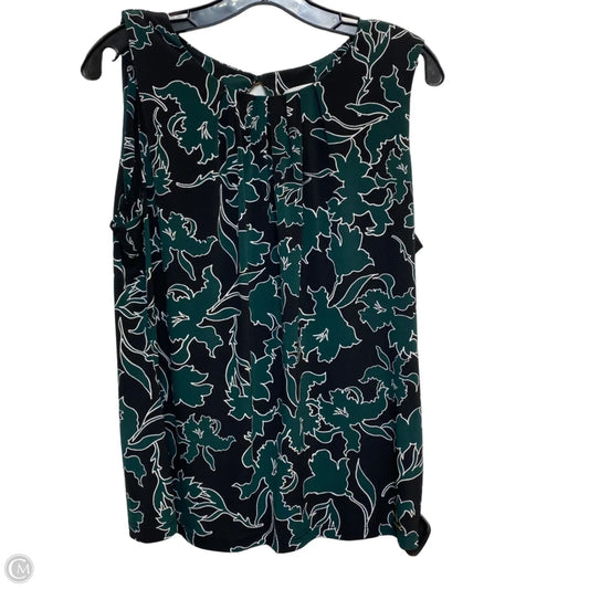 Top Sleeveless By Calvin Klein In Black & Green, Size: Xl