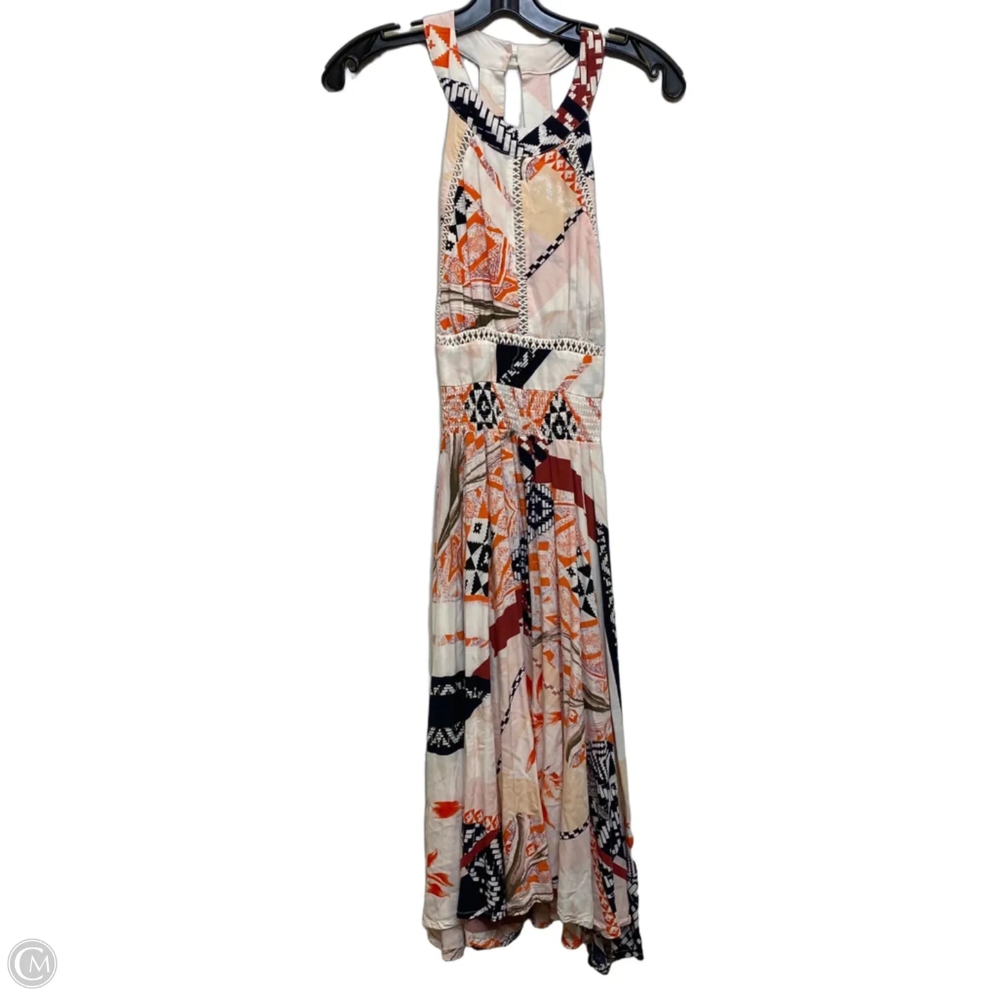 Dress Casual Midi By Abel The Label In Orange & White, Size: M