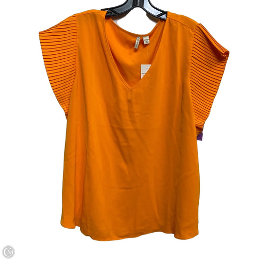 Top Sleeveless By Cato In Orange, Size: 1x