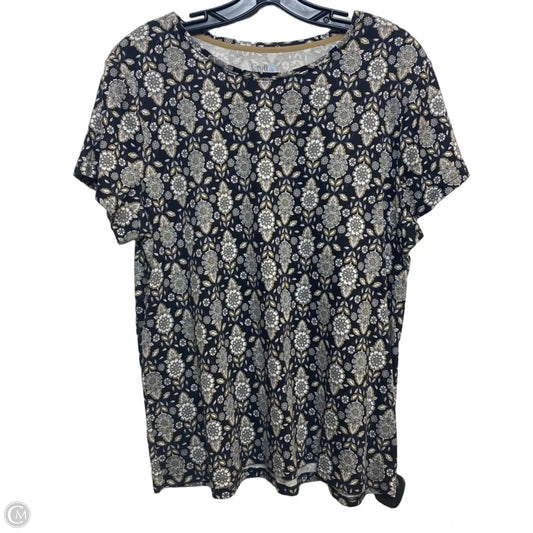 Top Short Sleeve Basic By Croft And Barrow In Black, Size: Xl