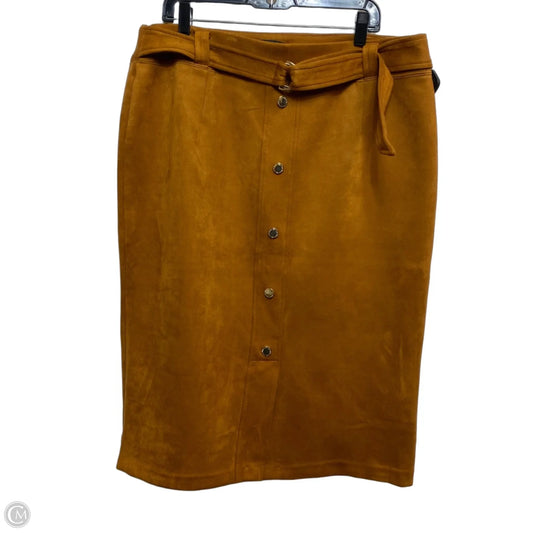 Skirt Midi By Marc New York In Brown, Size: 3x