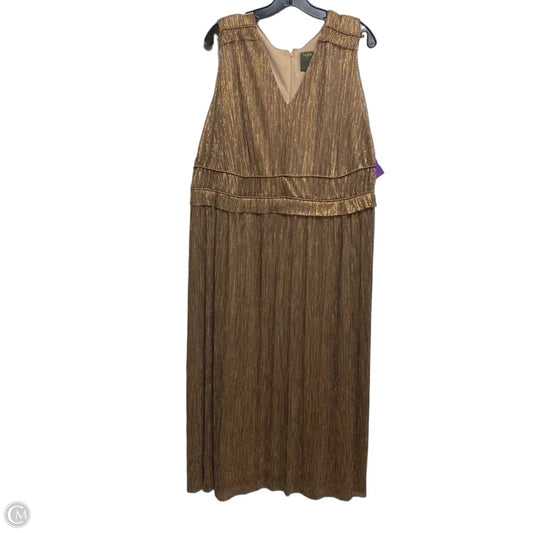 Dress Casual Midi By Taylor In Bronze, Size: 2x