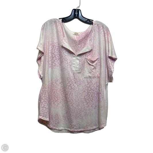 Top Short Sleeve By Adora In Pink, Size: L