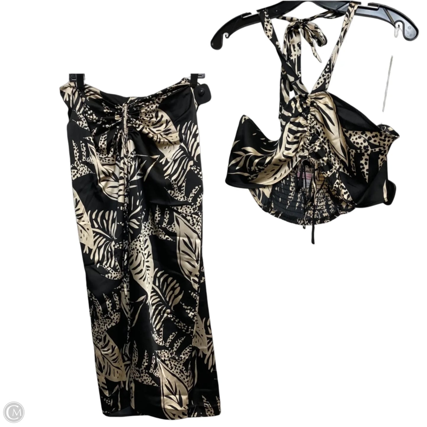 Skirt Set 2pc By Future Collective In Black & Cream, Size: L