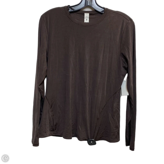 Athletic Top Long Sleeve Crewneck By Lululemon In Brown, Size: Xl