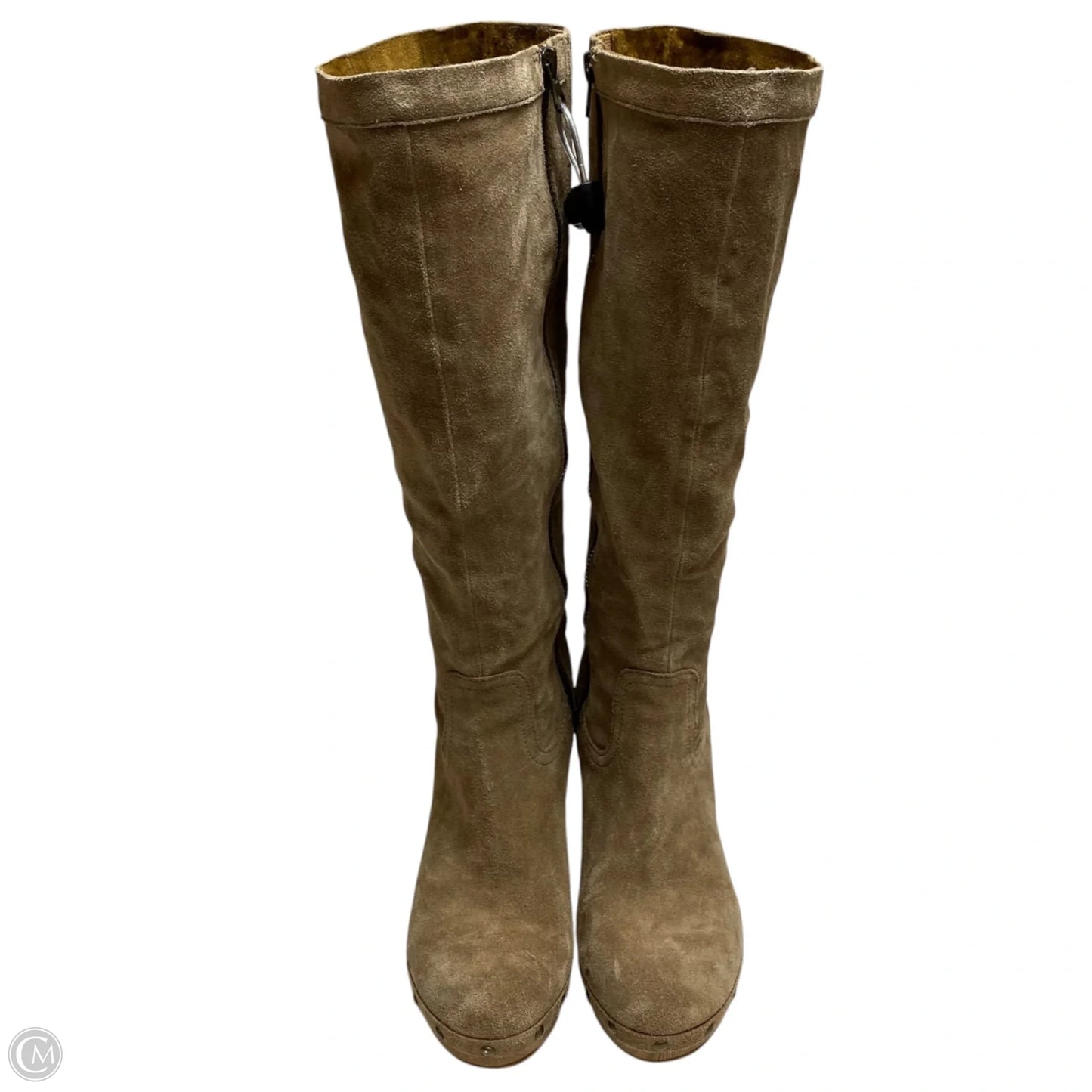 Boots Knee Heels By Kork Ease In Brown, Size: 7.5
