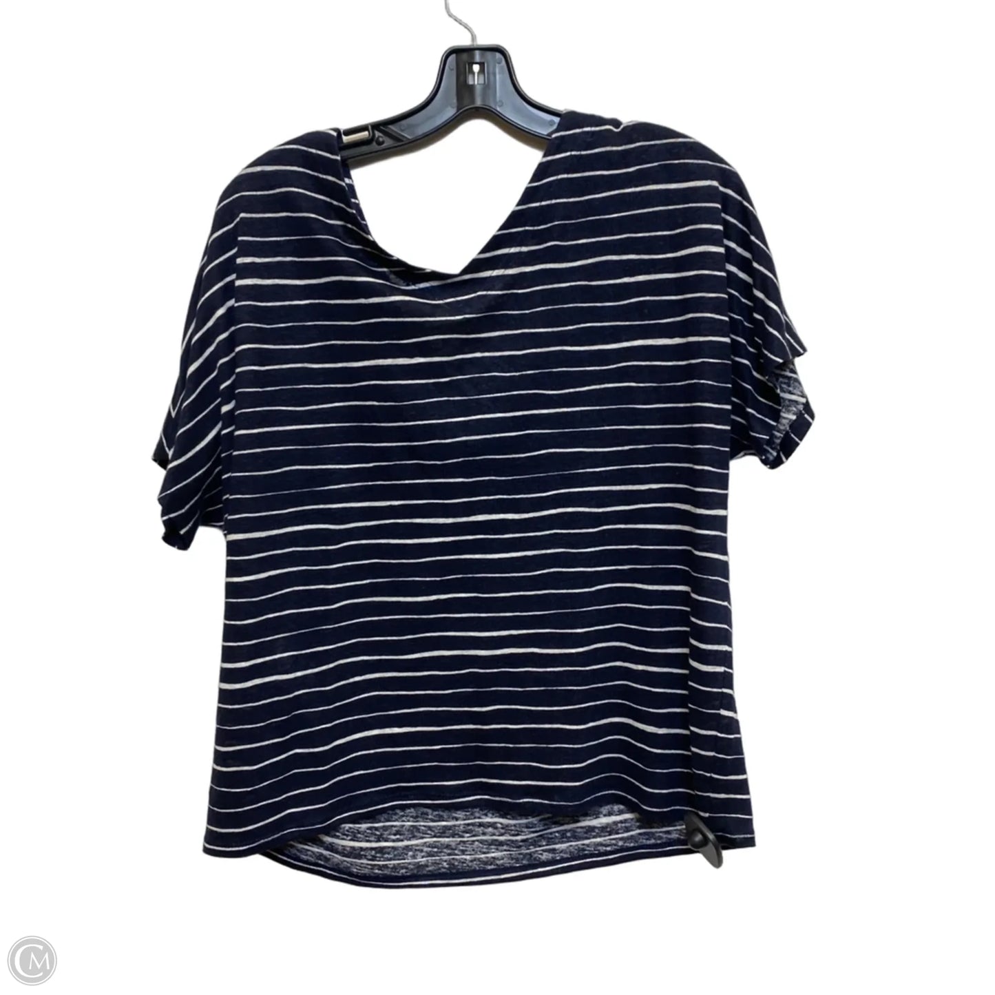 Top Short Sleeve By Chicos In Navy, Size: M