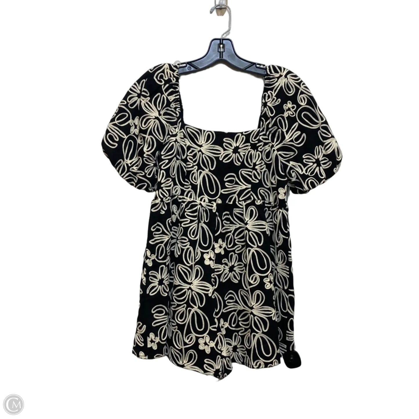 Romper By Clothes Mentor In Blue & Cream, Size: M