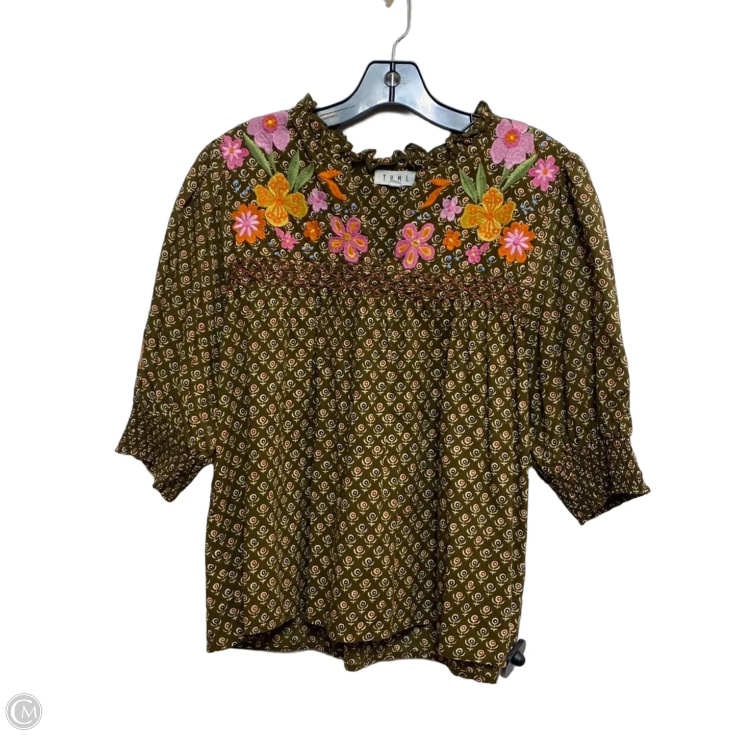 Top Short Sleeve By Thml In Green, Size: L
