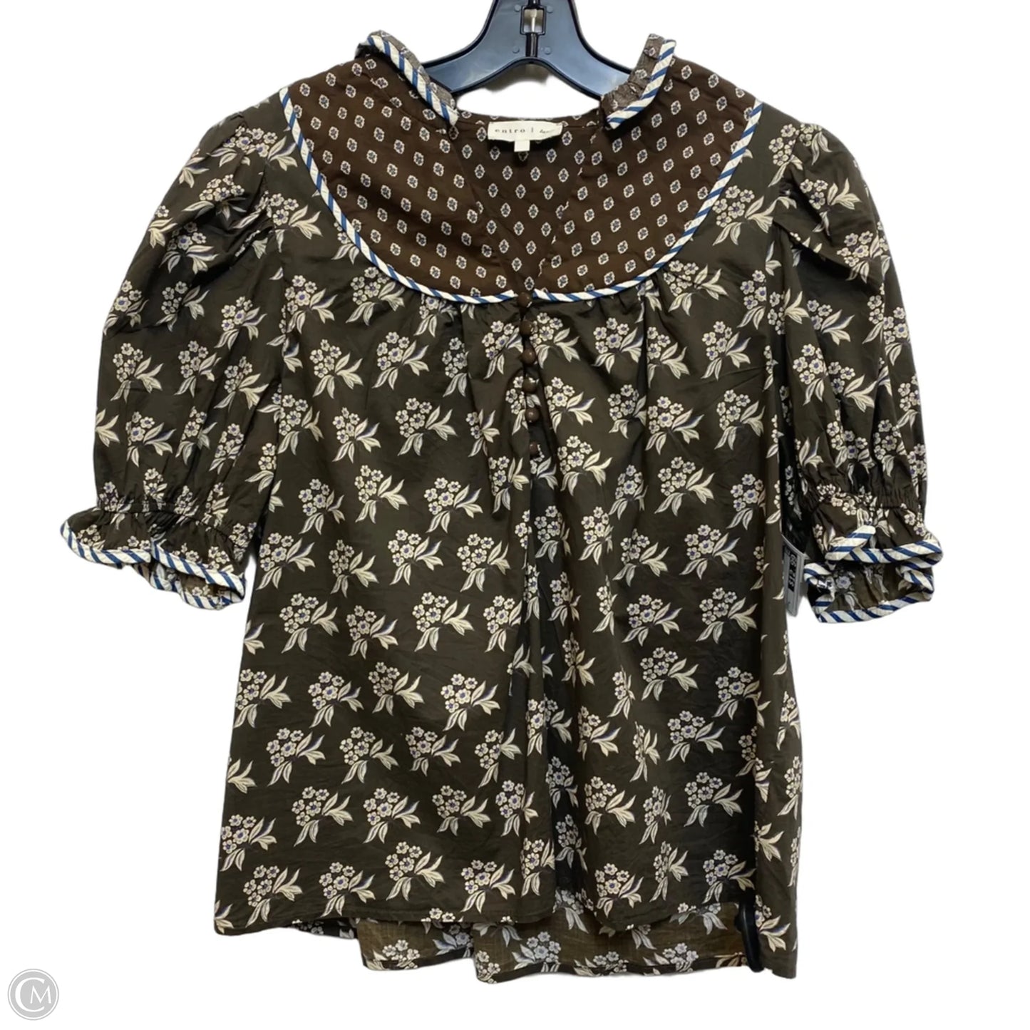 Top Short Sleeve By Entro In Brown, Size: L