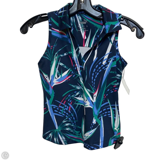 Athletic Tank Top By Puma In Blue & Green, Size: Xs
