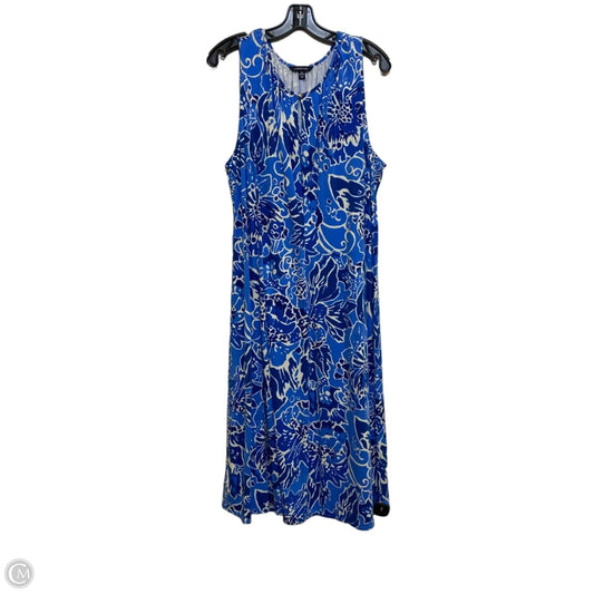 Dress Casual Midi By Lands End In Blue, Size: 2x