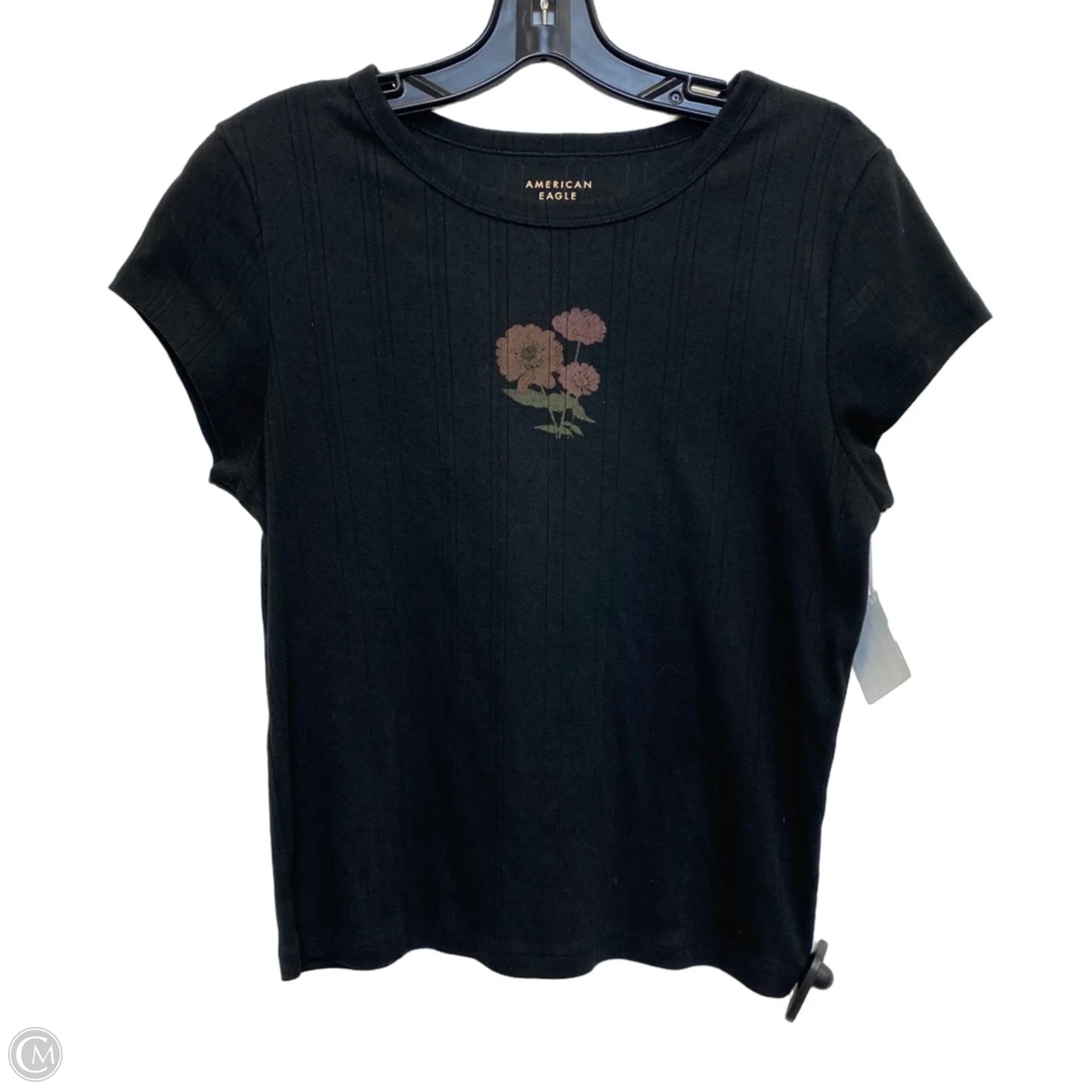 Top Short Sleeve Basic By American Eagle In Black, Size: L