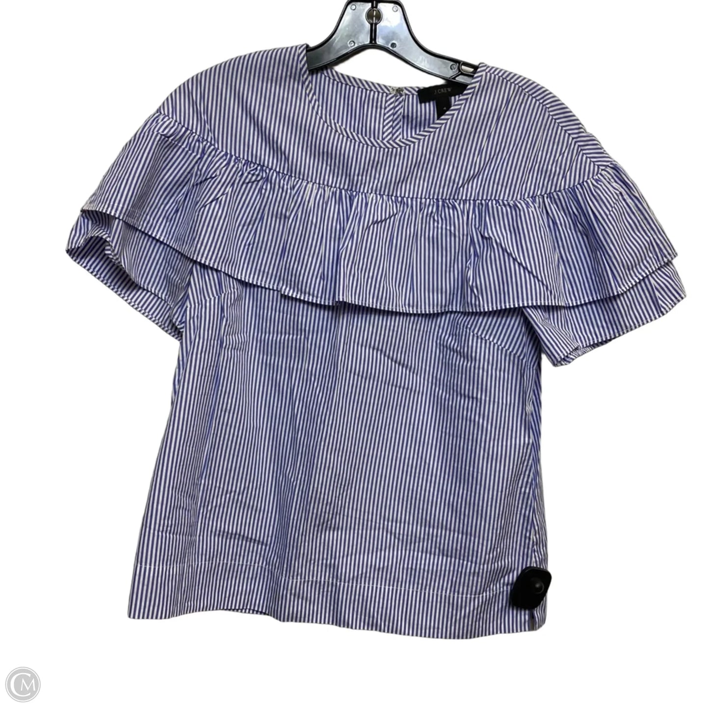 Top Short Sleeve By J. Crew In Blue & White, Size: S
