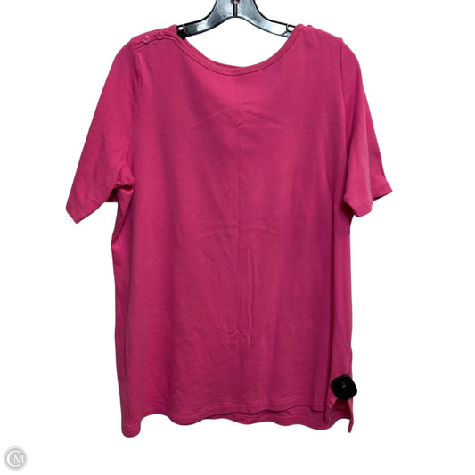 Top Short Sleeve By Kim Rogers In Pink, Size: Xl