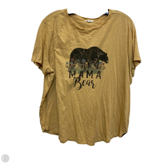 Top Short Sleeve Basic By Maurices In Yellow, Size: 1x