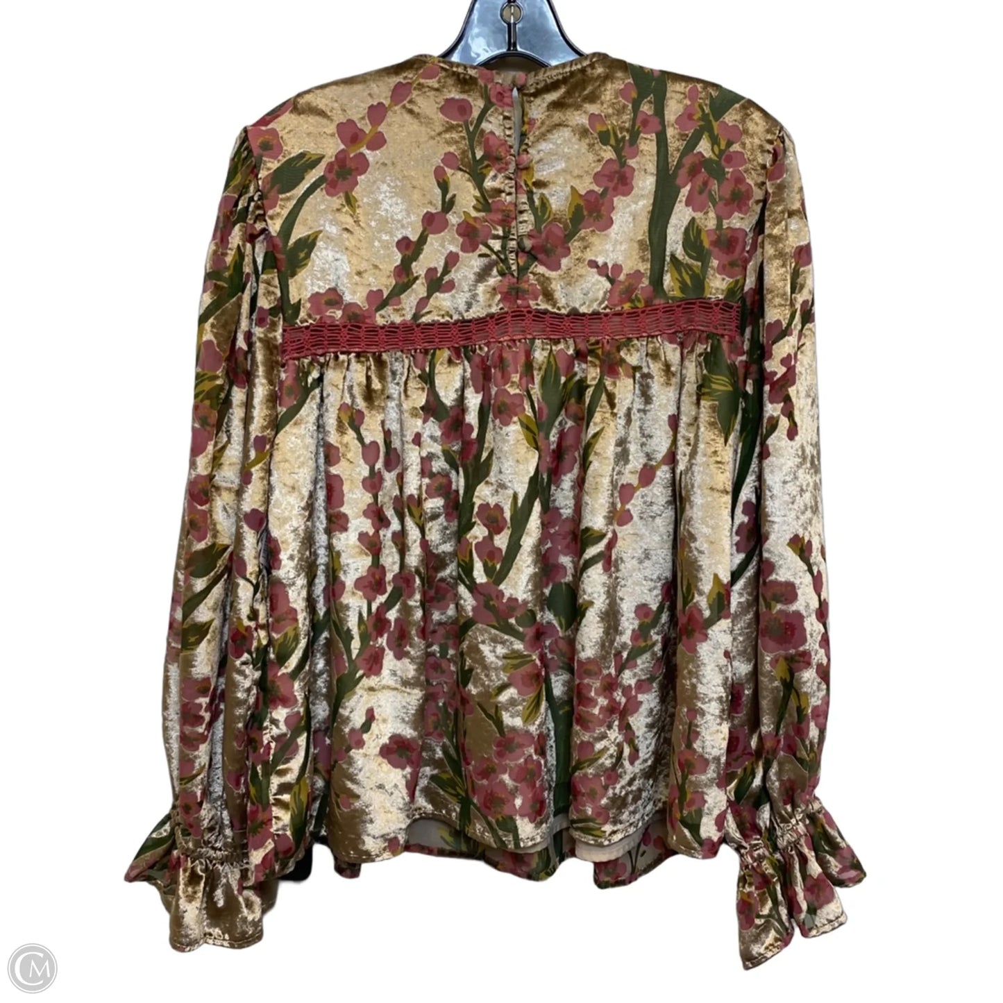 Top Long Sleeve By Let Me Be In Gold & Pink, Size: M