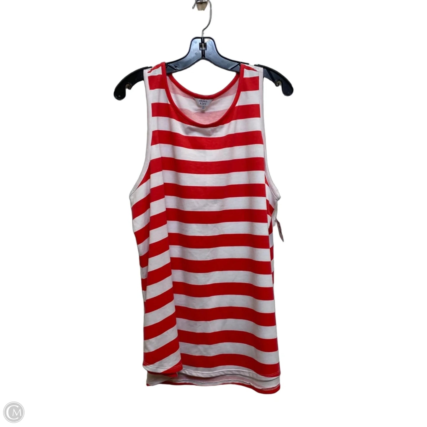 Top Sleeveless By Crown And Ivy In Red & White, Size: 2x