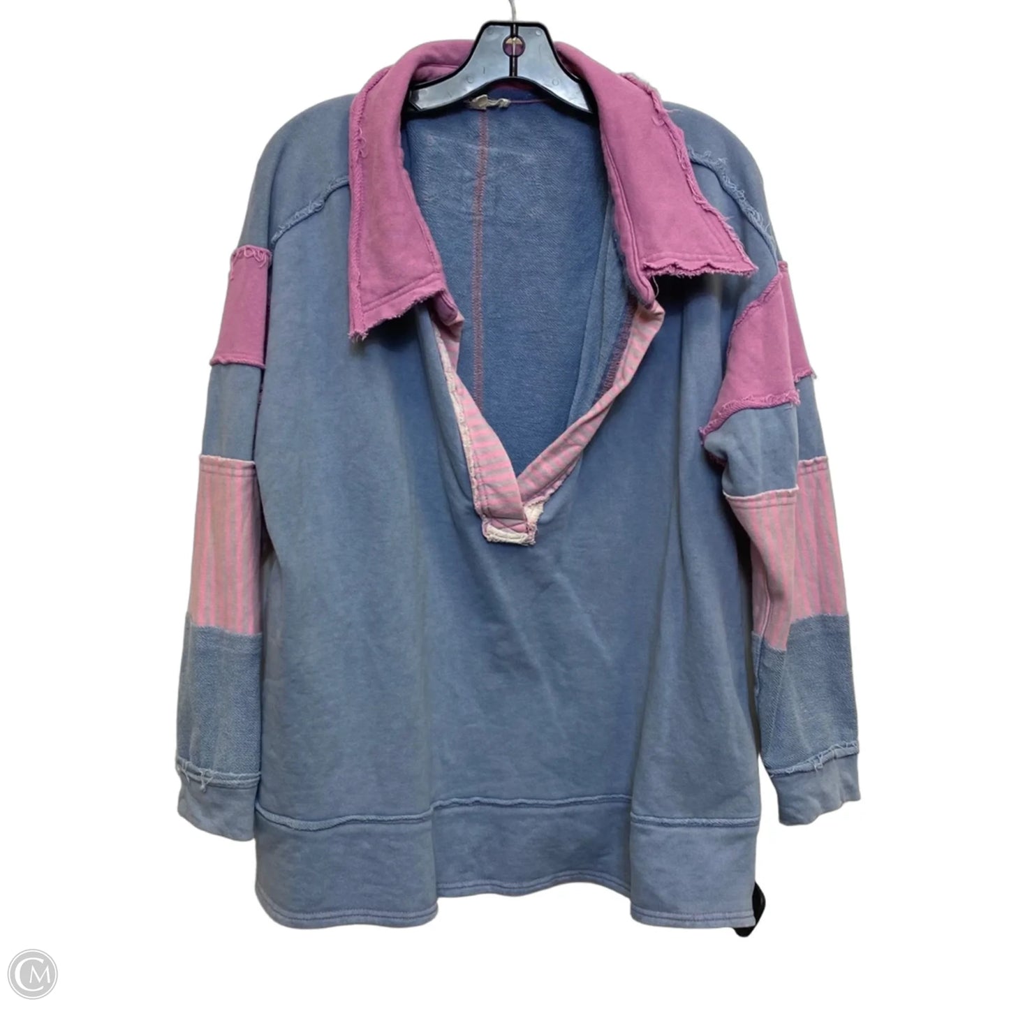 Top Long Sleeve By Blue Velvet In Blue & Purple, Size: L