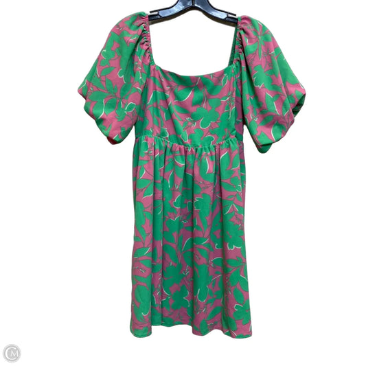Dress Casual Short By Bibi In Green & Pink, Size: S