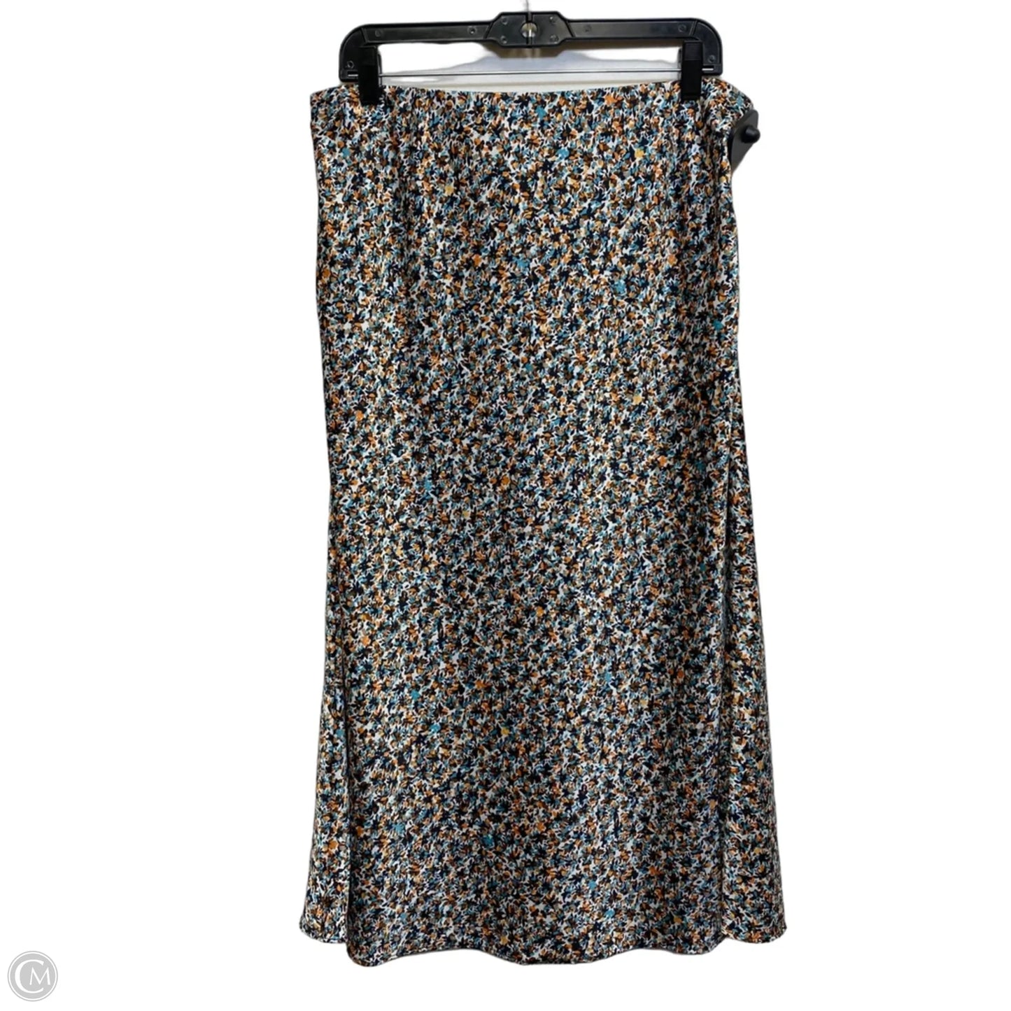 Skirt Midi By Loft In Black & Blue, Size: L