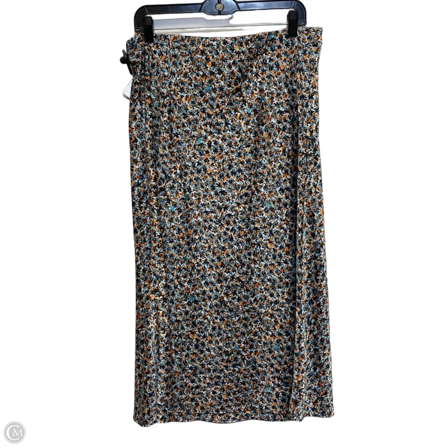 Skirt Midi By Loft In Black & Blue, Size: L