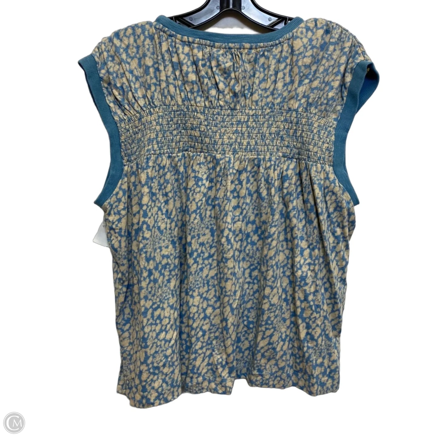 Top Sleeveless By Anthropologie In Blue & Tan, Size: M
