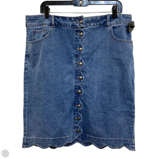 Skirt Mini & Short By Cato In Blue Denim, Size: L
