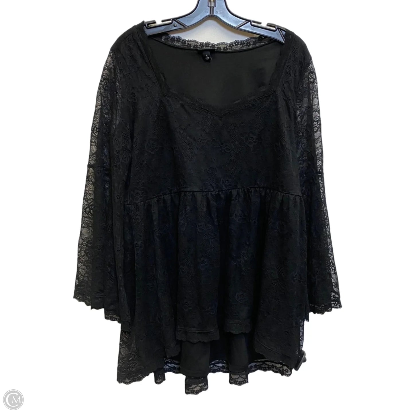 Top Long Sleeve By Torrid In Black, Size: 1x