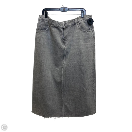 Skirt Midi By Divided In Grey Denim, Size: 1x