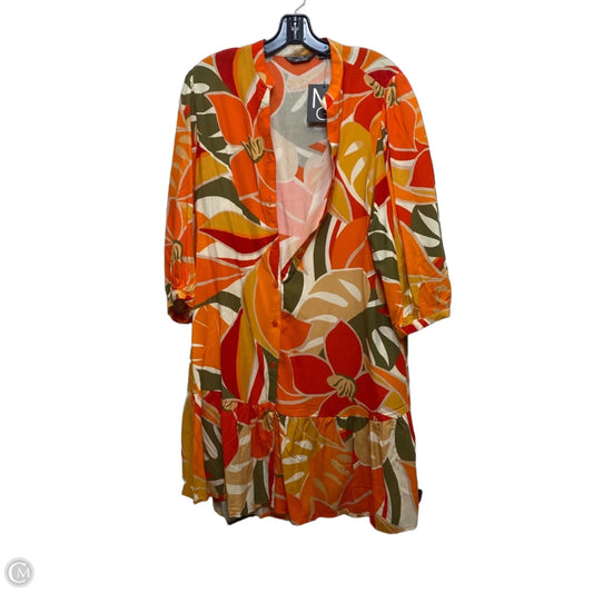 Dress Casual Short By Mlle Gabrielle In Orange, Size: L