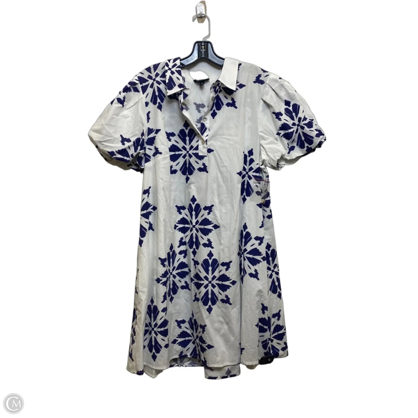 Dress Casual Short By Msk In Blue & White, Size: Xl